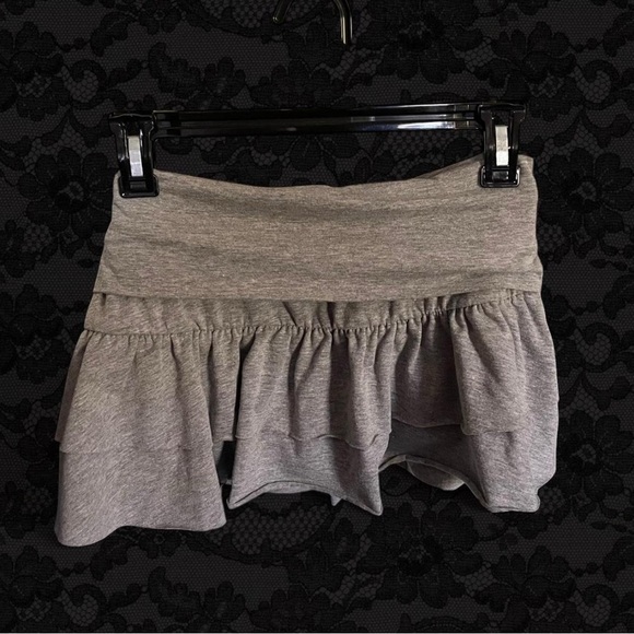 Gray Ruffled Mini Skirt - Picture 1 of 1